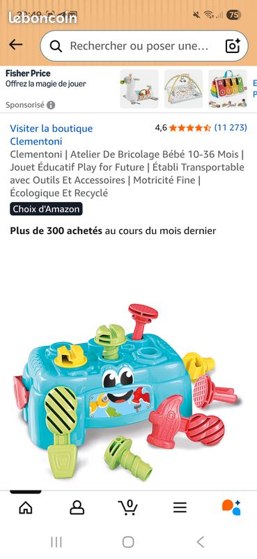 Clementoni – Atelier Bricolage Bébé 10-36 Mois – Établi Transportable Avec Outils – Jouet Éducatif Écologique Play For Future