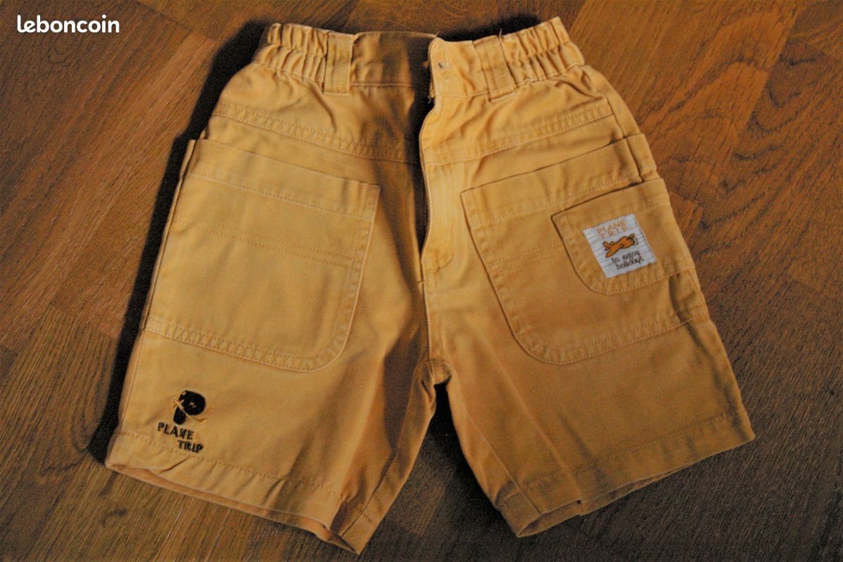 Bermuda coton épais couleur moutarde, taille 3 ans (image 1)