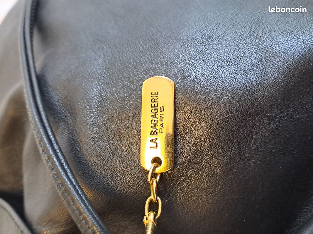 Sac à main en cuir noir - La Bagagerie (image 3)