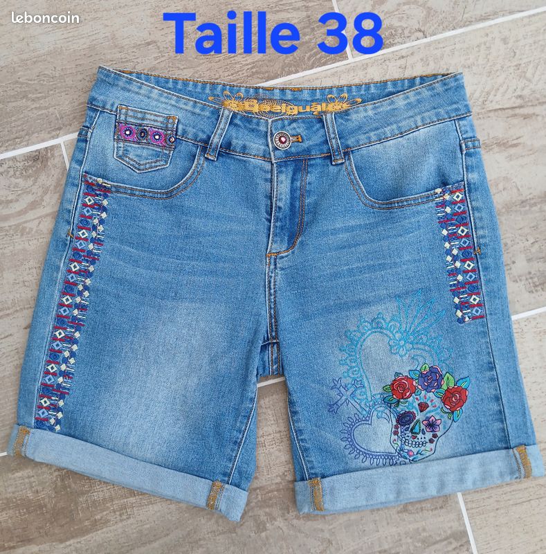Short jean smiley originals ® bleu clair Desigual | La Redoute