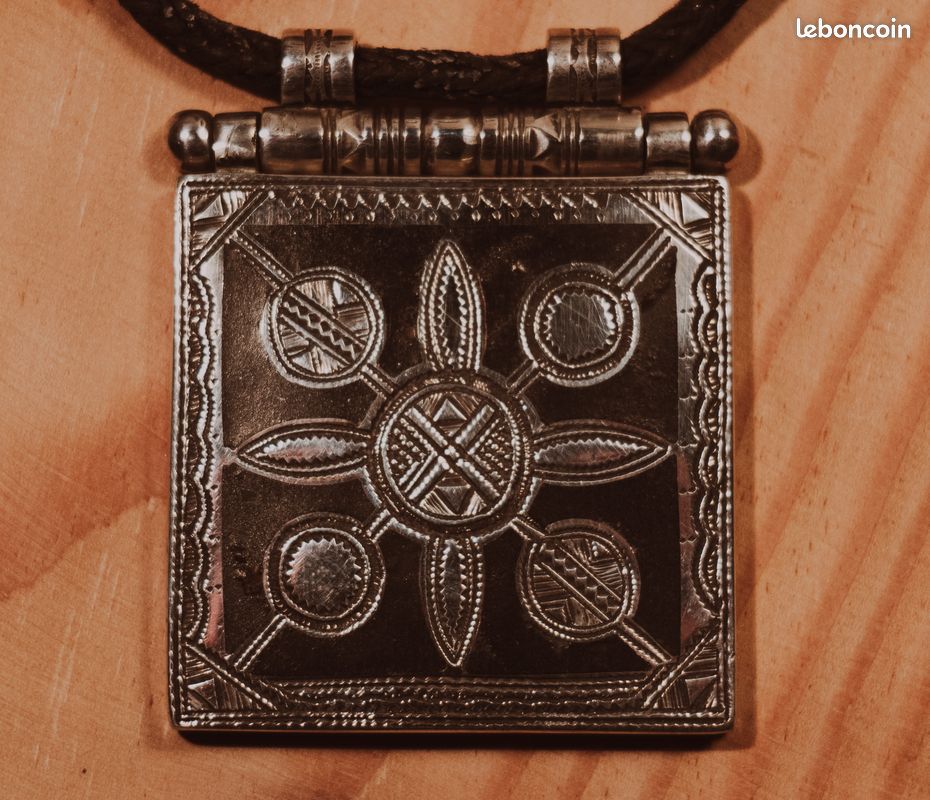 Parure Touareg En Argent Sterling Et Bois - Torque Et Bracelet, Années 50, Niger, Bijou Ethnique Ancien