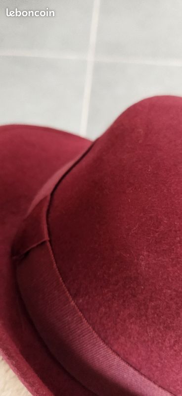 Chapeau en laine feutrée femme bordeaux (image 5)