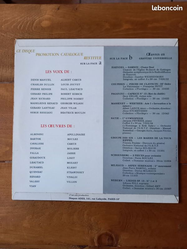 A d 1968 promotion catalogue 33t vinyle (image 2)