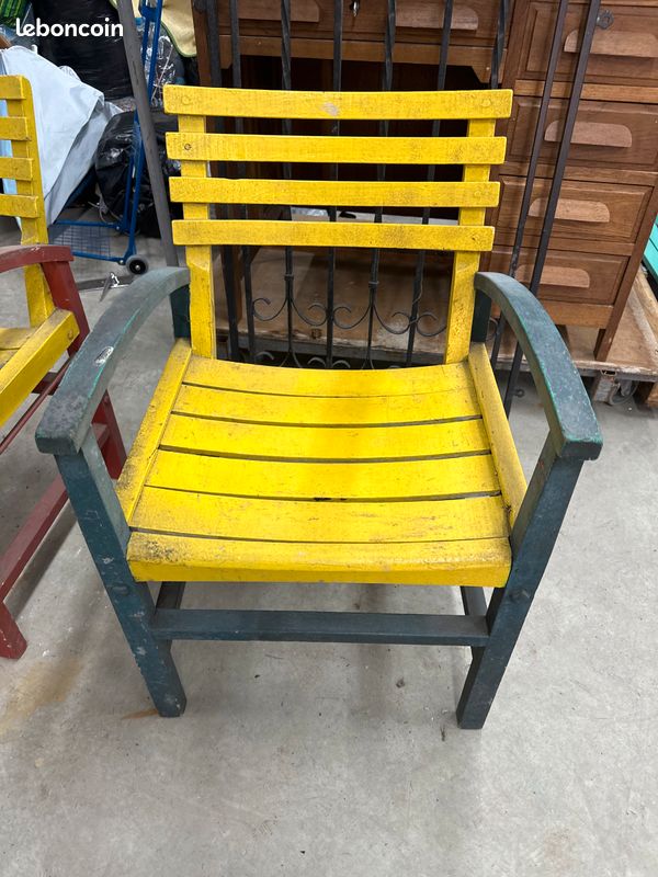 Fauteuil de jardin colorés bois (image 2)