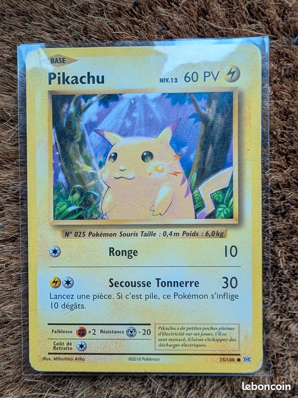 Pokemon pikachu 35/108 60pv 2016 - Collection