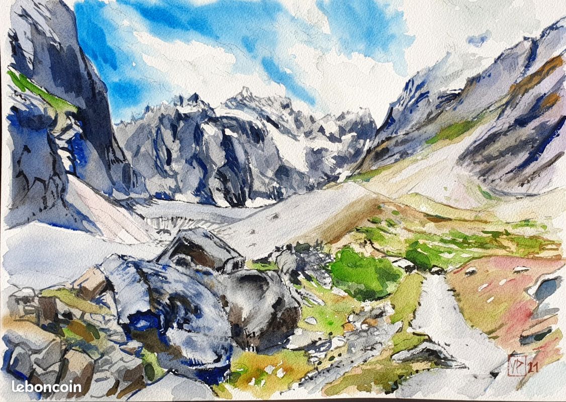 Peintures aquarelle montagne (image 6)