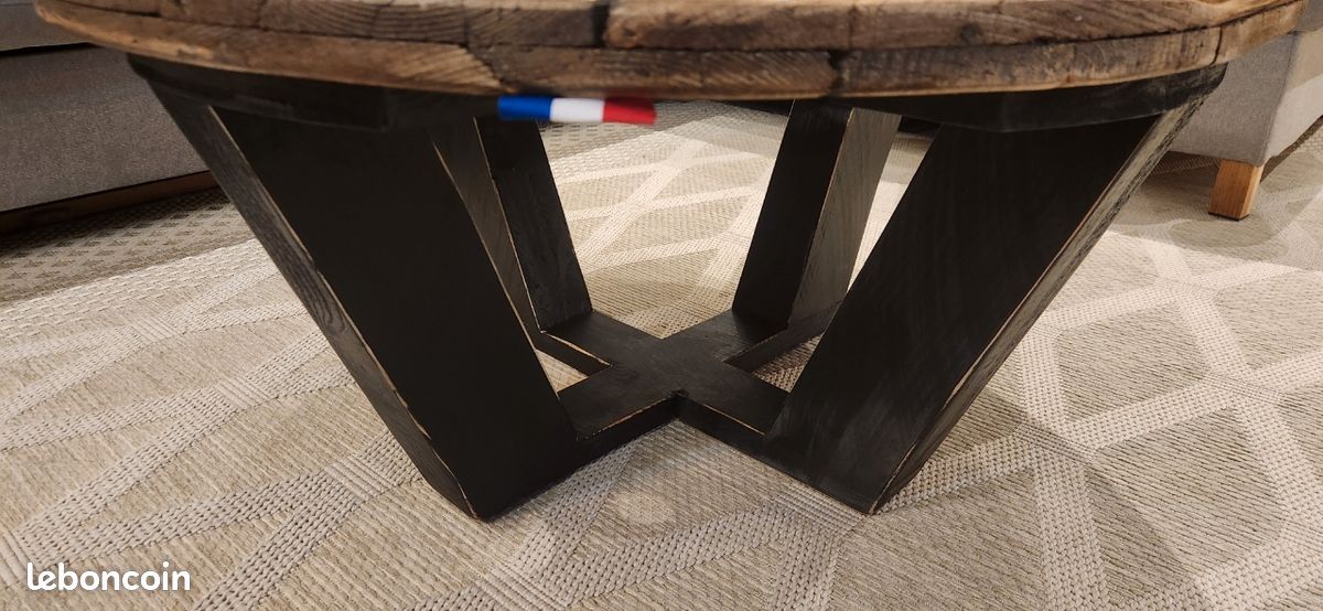 Table basse artisanale touret bois (image 6)
