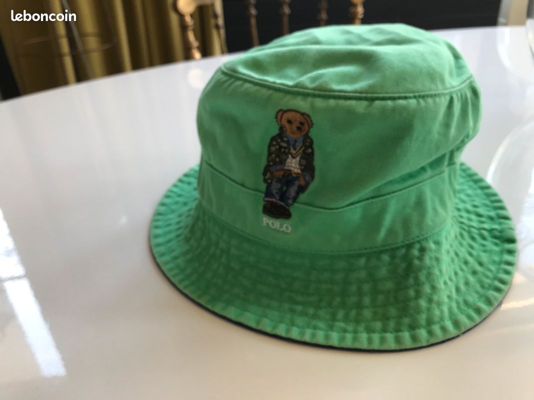 Bob Polo Ralph Lauren Bear vert tendre taille S/M Accessoires