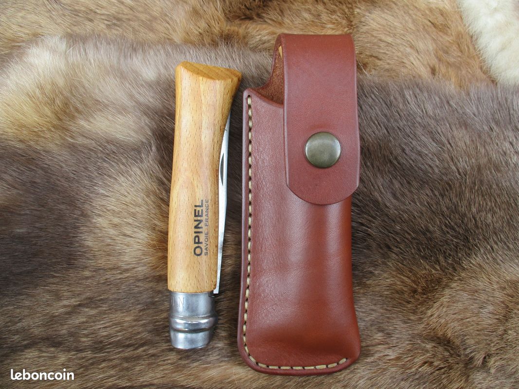 Etui en Cuir patiné sorti rapide pour l'Opinel N°10 Non customisé Port