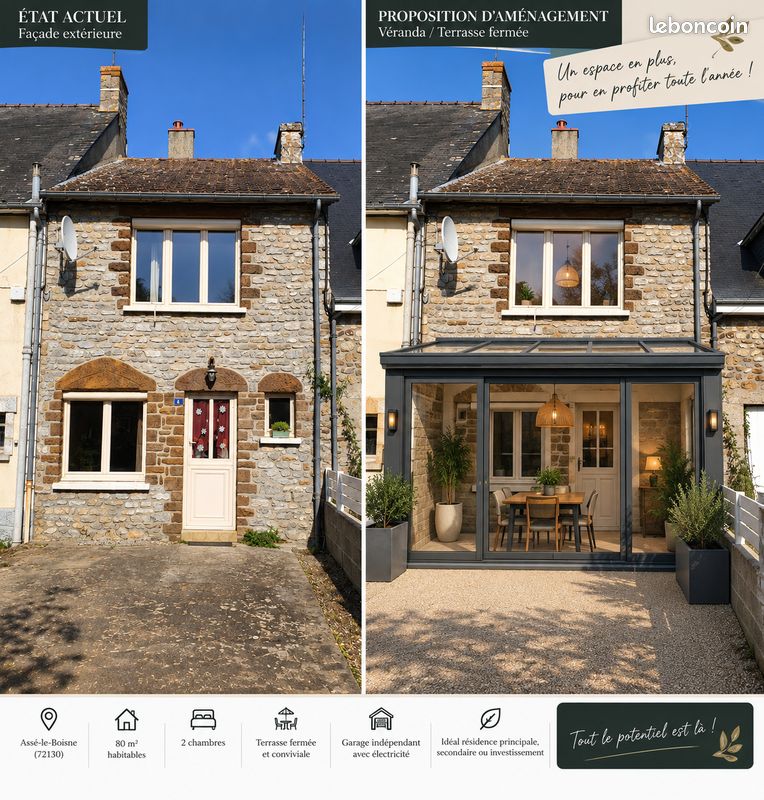 Maison 5 pièces 80 m² · à Assé-le-Boisne · 80 m² · 94 900 €