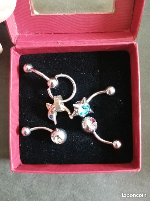 Lot De 64 Piercings à Boule - Acier Inoxydable, Multicolore, Neufs Sans Emballage