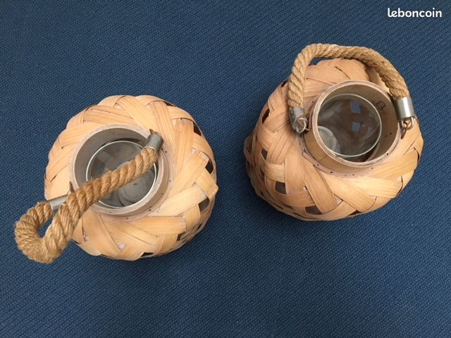 Abats Jours d'extérieur, paire en bois de bambou (image 2)