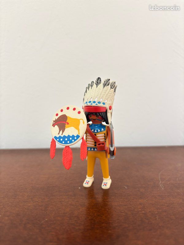 Figurine Playmobil Apache Chef Cavalerie Personnalisée - Occasion, Rare, Allemagne