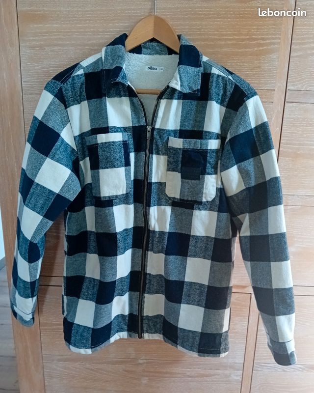 Veste doublée maille peluche Gémo garçon 16 ans Neuve Vêtements