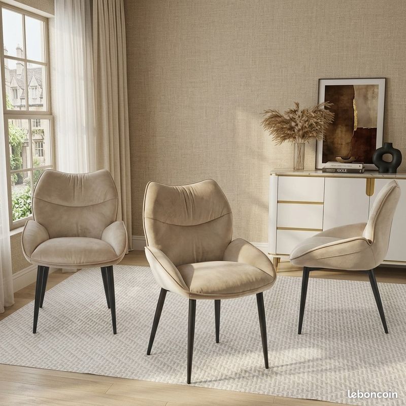 Lot de 4 Chaises en Velours Style Scandinave / Chic (image 2)