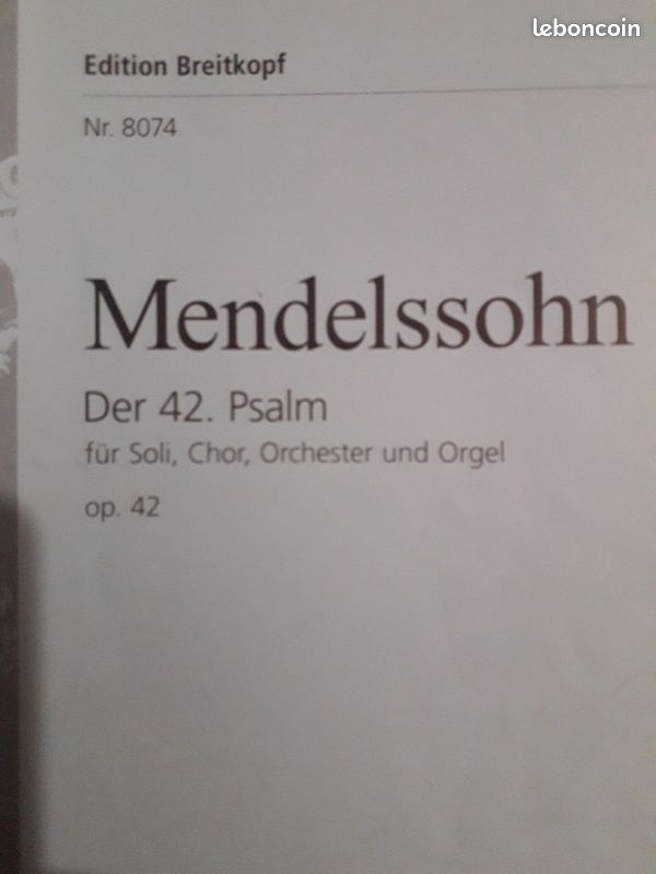 Partition - FÉLIX MENDELSSOHN BARTHOLDY - Der 42 Psalm (image 3)