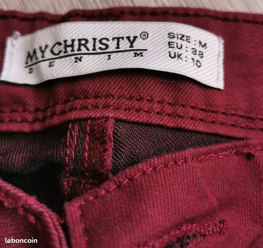 Pantalon bordeaux T38- My Christy Denim (image 4)