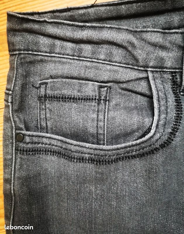 Pantalon Jeans Miss Captain Taille 36 - Denim Argenté Skinny - Occasion Très Bon État