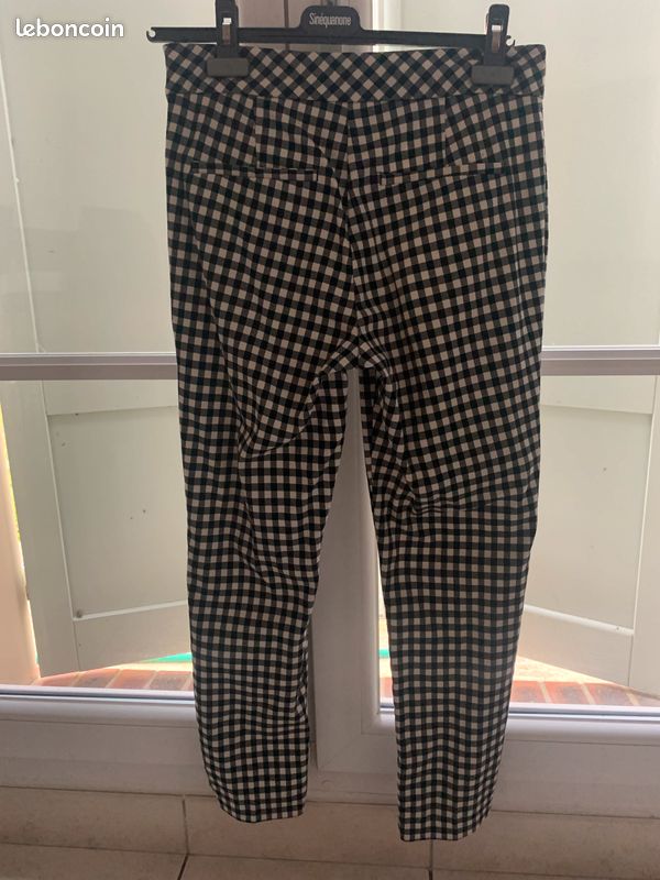 Pantalon Vichy noir et blanc (image 3)