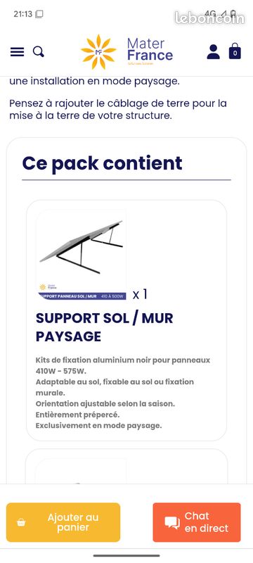 Kit fixation panneaux solaires (image 1)