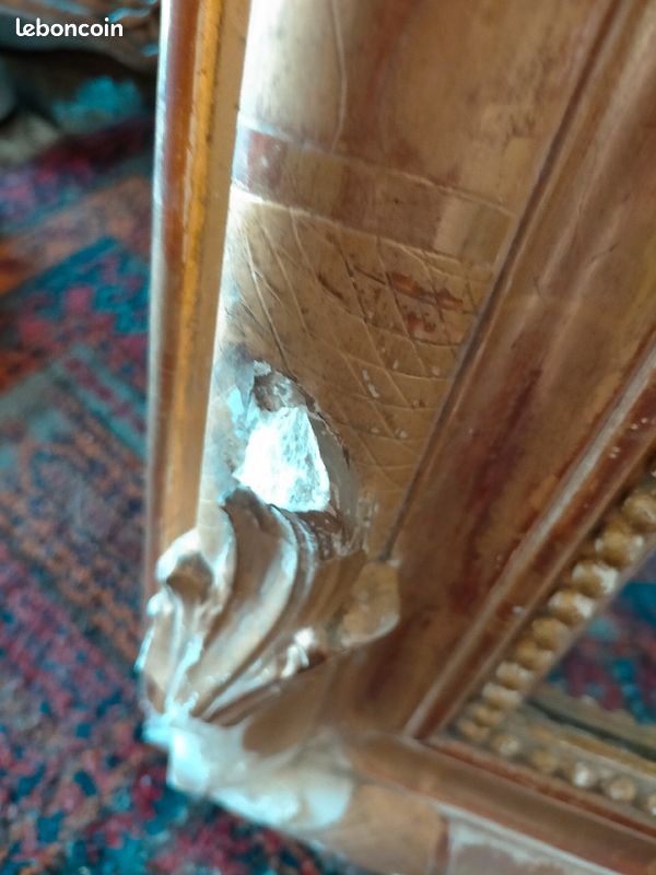 Miroir très ancien bois doré (image 7)