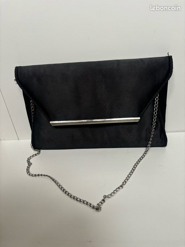 Pochette plate noir de soirée (image 2)