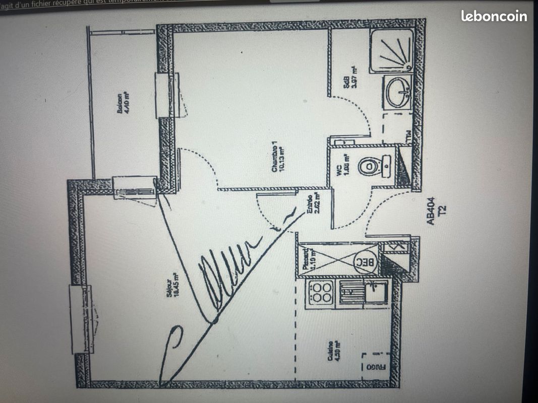 Appartement 2 pièces 42 m² · à Laval · 42 m² · 454 €/mois