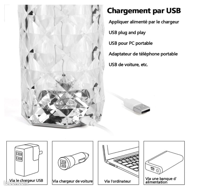 Lampe De Chevet LED Intelligente Rechargeable - 16 Millions De Couleurs, Commande Vocale, Mode Musique - Ambiance Personnalisée