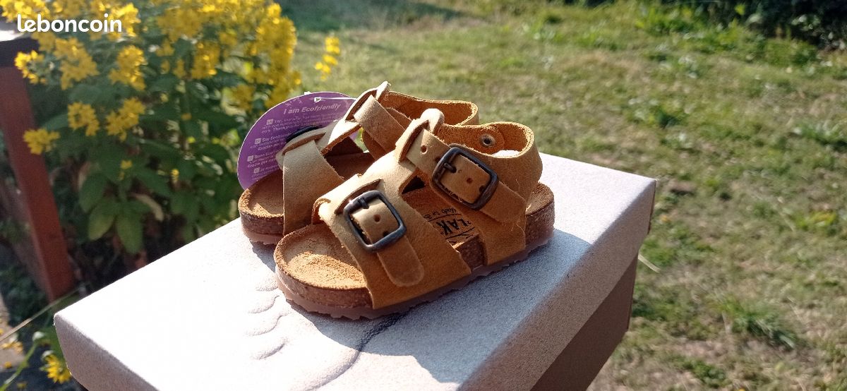 Sandales plakton taille 18 - nubuck - rose (image 3)