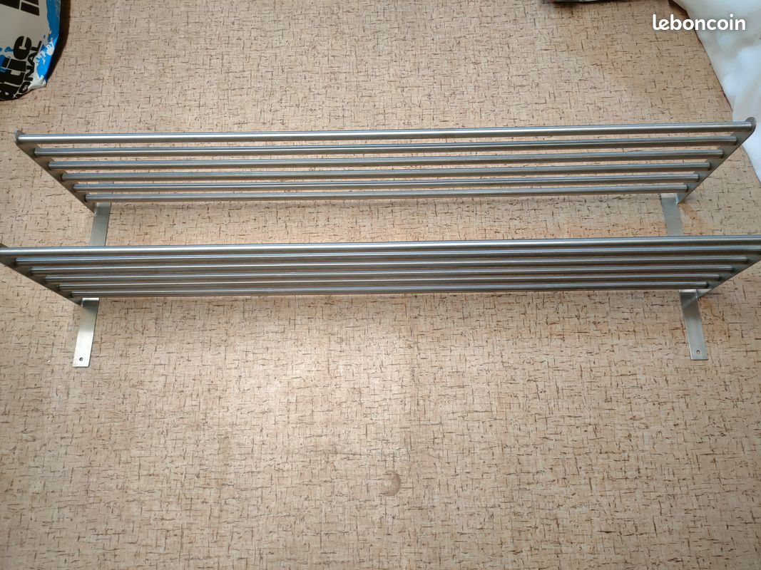 IKEA GRUNDTAL - 2x Étagère / Étendoir mural acier inoxydable 120 cm (image 3)