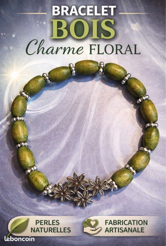 Bracelet artisanal en perles de bois 🌿 (image 1)