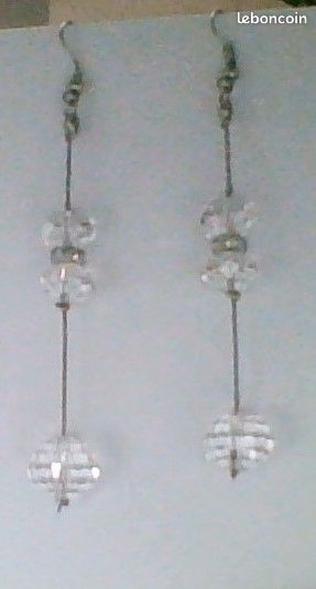 Pendentif d'oreille 3 perles fait main (image 1)