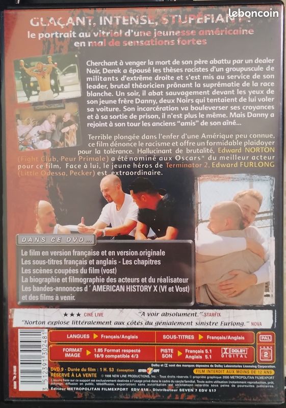 DVD American History X - Film culte avec Edward Norton (Édition Metropolitan) (image 2)