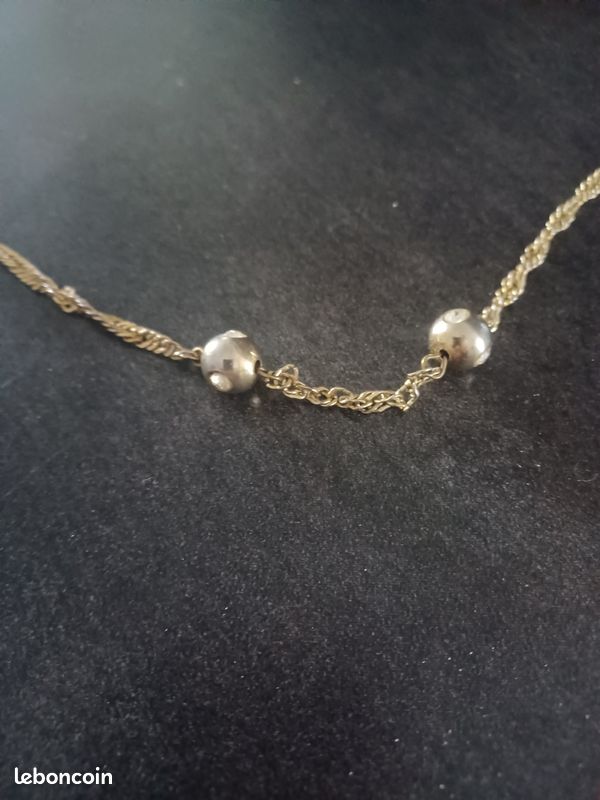 Bijoux collier et bracelet plaqué or (image 2)