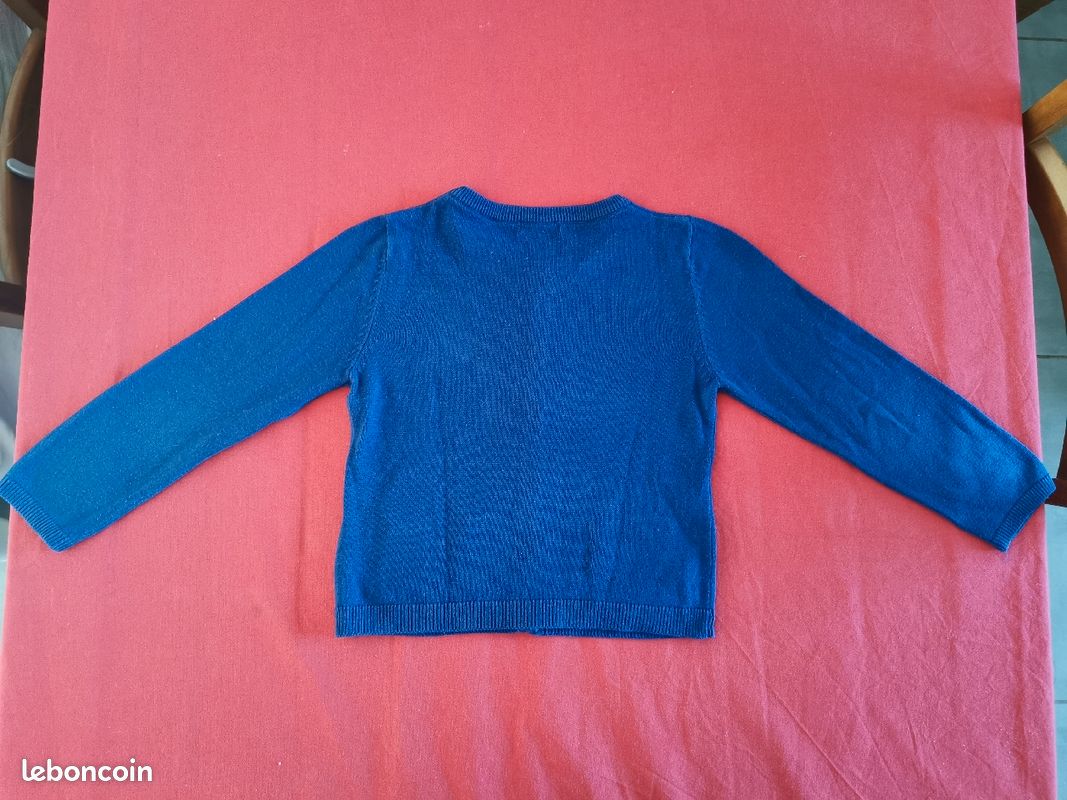 Gilet manches longues bleu 6 ans Vertbaudet (image 2)