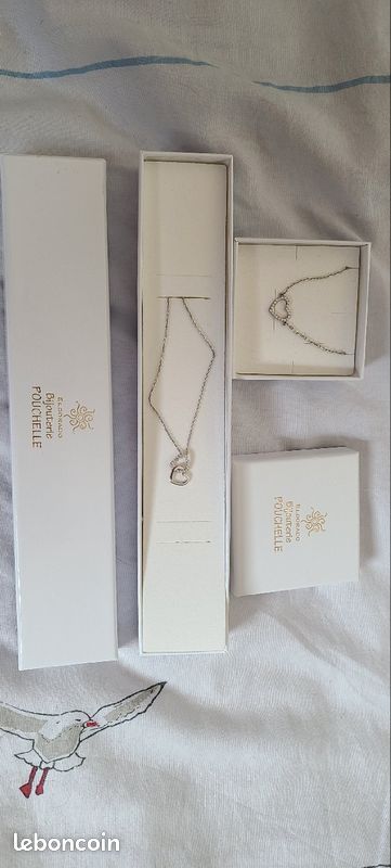 Parure Collier et Bracelet cœur (image 1)