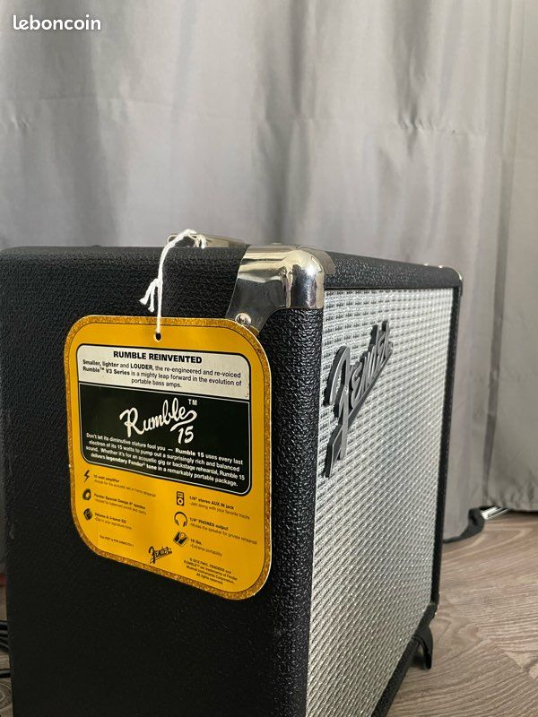Pack basse Squier Bronco by Fender + ampli Fender Rumble 15 + housse + câble + sangle (image 15)