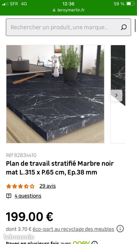 Recherche chute de plan de travail (image 1)