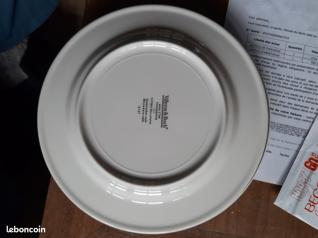 Ancienne assiette plate à dessert Villeroy et Boch 21 cm (image 2)
