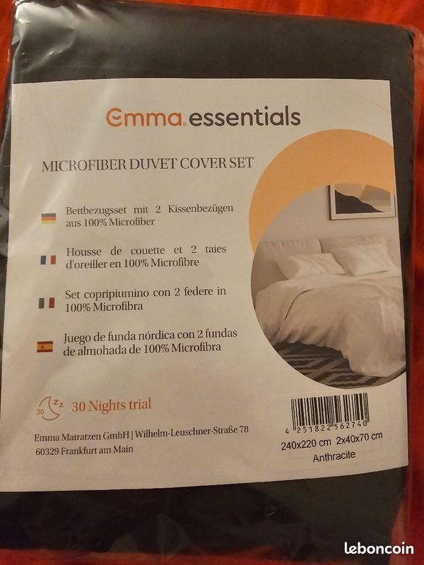 Housse de lit Emma 220 x 240 cm King Size (housse de couette + 2 taies) (image 2)
