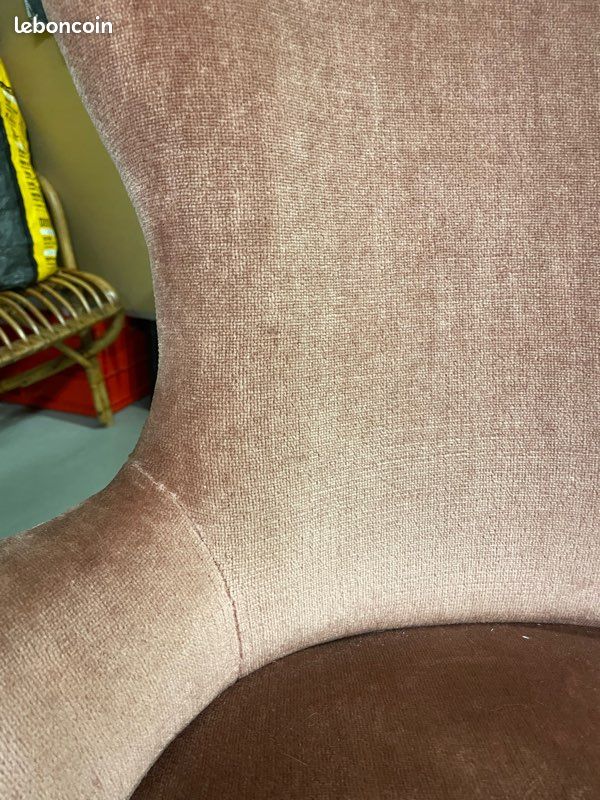 Fauteuil crapaud Napoléon vieux rose (image 3)