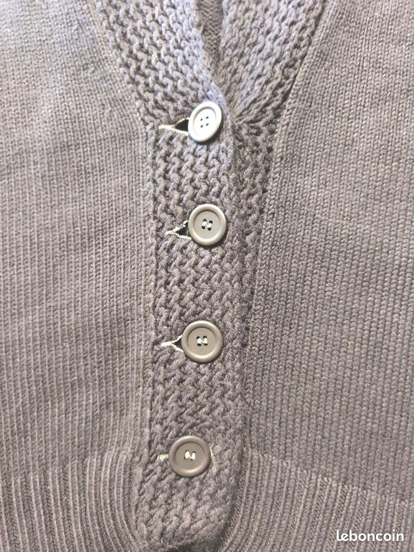 Veste sans manche - Lacoste - Logo brodé - A boutons - Taille S - Noir - Femme - Laine - Col roulé (image 5)