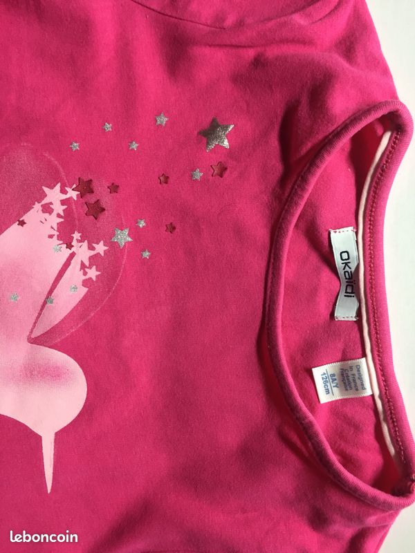Tee-shirt rose fille (image 2)