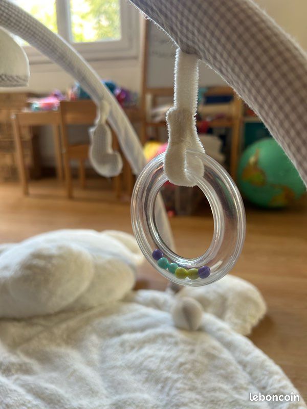 Tapis d'éveil bébé rond ours blanc D90 (image 5)