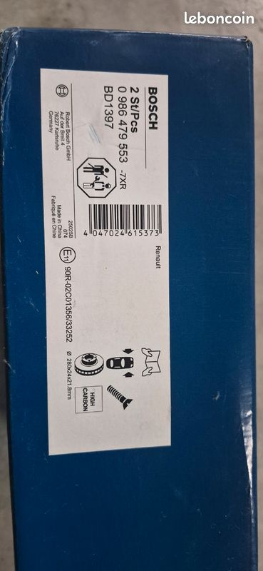 Bosch BD1397 Jeu De 2 Disques De Frein Ventilés 280 Mm – Qualité Premium ECE-R90 Certifiée