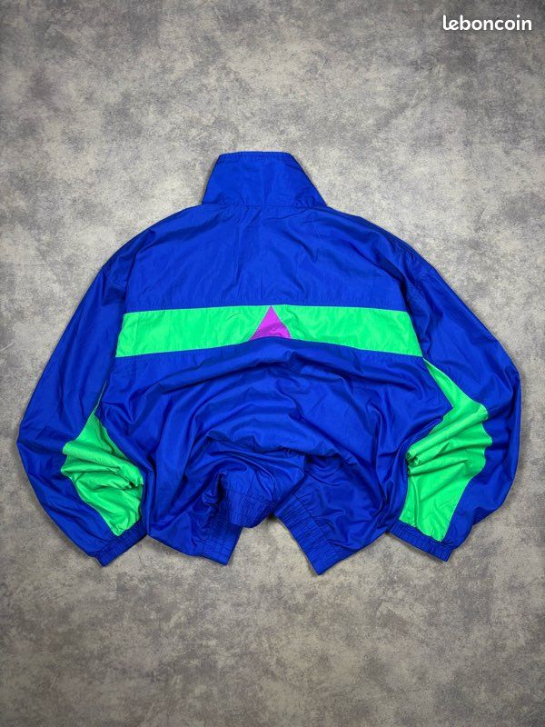 Veste Fila vintage 80s bleu coupe large logo brodé - XL (image 2)