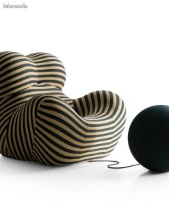 Pouf design en mousse avec repose-pieds assorti (image 2)