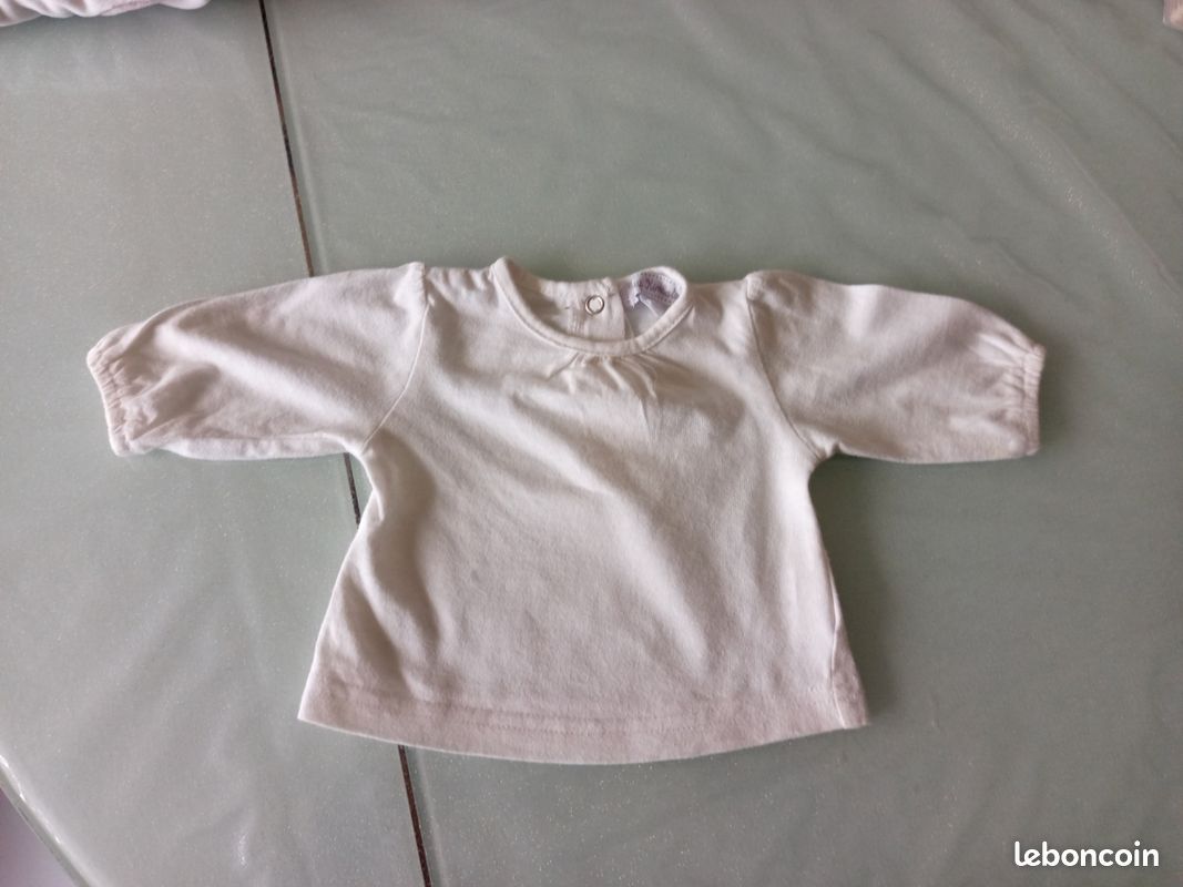 Haut ml blanc Petit Kimbaloo 0 Mois (mae1) (image 1)