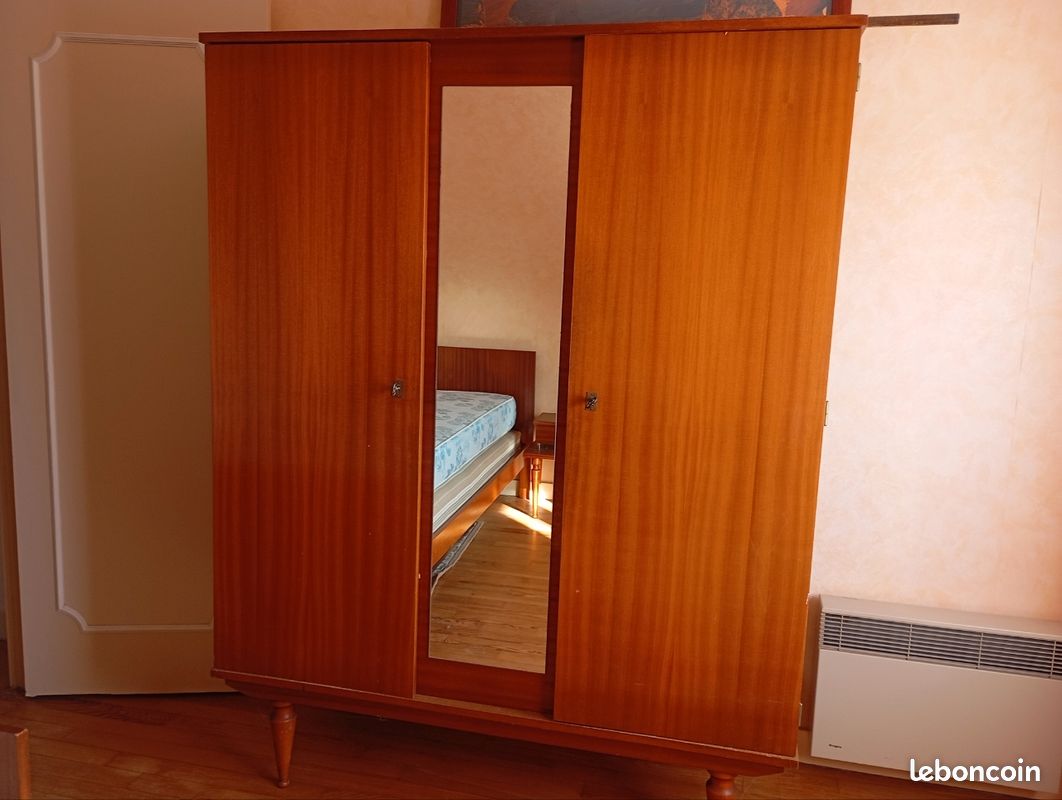 Ensemble lit 1 personne+ 1 table de chevet+ 1 armoire (image 4)