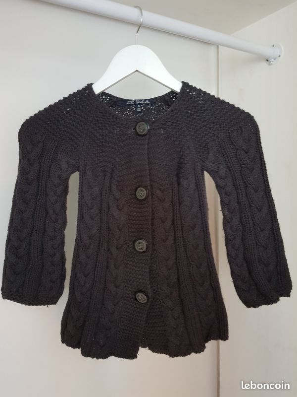Gilet Fille Hiver Gris foncé LILI GAUFRETTE 6 ans (image 1)